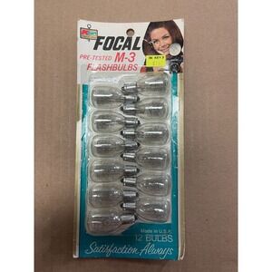 Vintage Focal M-3 Flashbulbs – 12 Pack – Made in USA – New Old Stock (NOS)‎